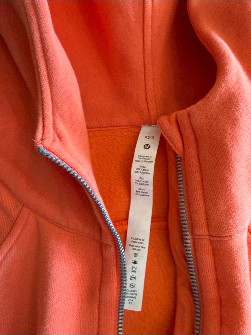lululemon athletica orange  Half-Zip Hooded Sweatshirt